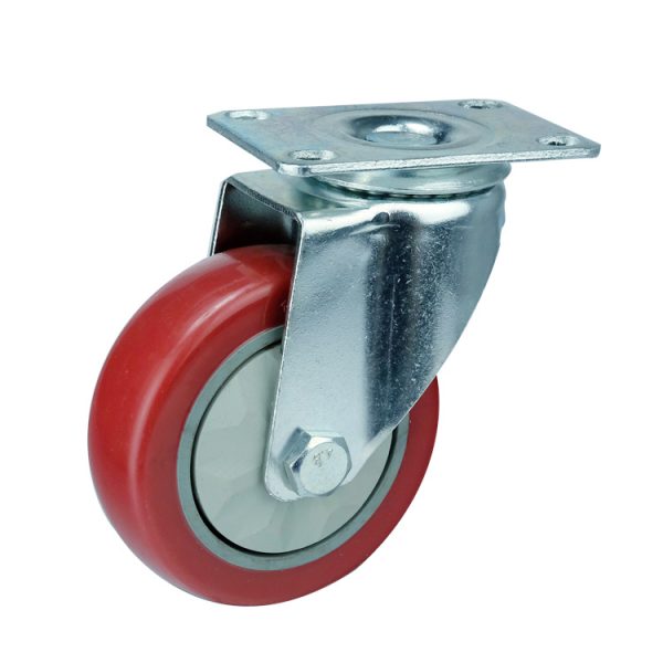 גלגל PVC אדום אפור פלטה מסתובבת