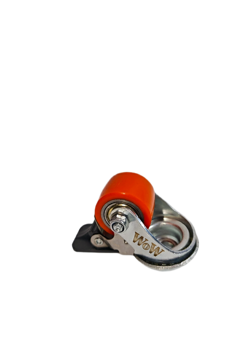 1.5" גלגל פסנתר חור מרכזי מעצור M10 פוליאוריטן כתום 110 ק"ג WoW