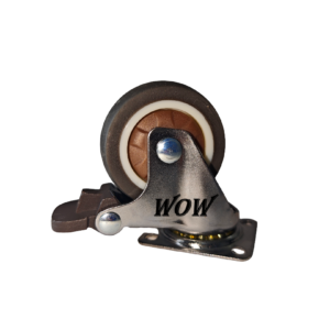 גלגל 2" ניקל פלטה מסתובב + מעצור גומי TPE איכותי עולם על גלגלים WoW