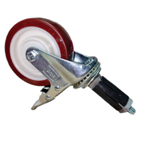 גלגל אוקולון מצופה פולוריאטן מתאם עגול לצינור מסתובב + מעצור WoW עולם על גלגלים